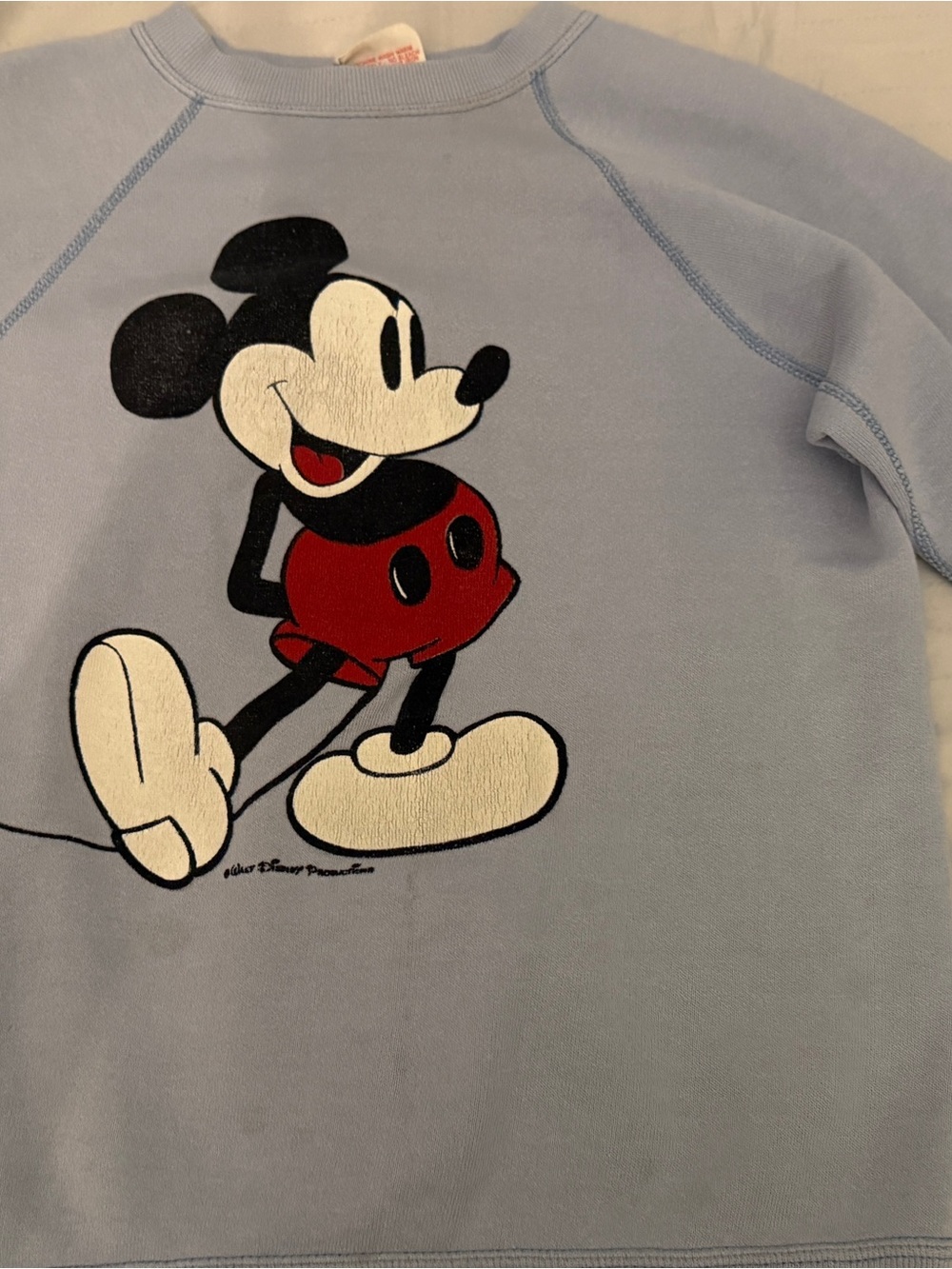 Vintage Walt Disney Mickey Mouse Light Blue Graphic Sweatshirt